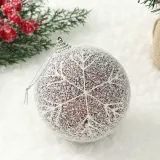 초코브라운 글리터 장식볼 2p(10cm) (스노우눈결정)