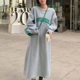 기모 롱 원피스 여성 루즈핏 맨투맨 홈웨어 데일리룩