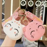 야옹이 실리콘 키링 파우치 가방고리 열쇠고리 홀더