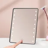 3단 LED 조명거울 블랙 화장대 3단 LED조명거울
