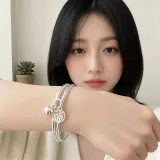 여성 팔찌 행운 복자 장식 펜던트 손목 액세서리 기념일 선물 실버