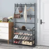 다용도 멀티 4단 신발장 (80cm) (블랙)