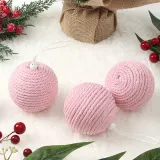 핑크블라썸 패브릭 장식볼 3p(8cm) (핑크로프)