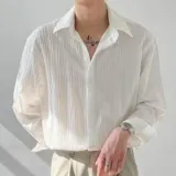 남자 긴팔 셔츠 히든 버튼 베이직 스타일 직장인 캐주얼 복장