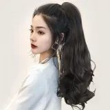 포니테일 가발 묶음 머리 가발 웨이브 집게 붙임머리 고열사