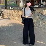 소프트핏 히든 뒷밴딩 와이드 슬랙스 페미닌룩