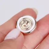 금장단추 화이트 18mm 골드화이트단추