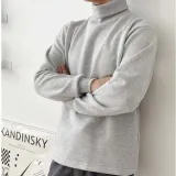 터틀넥 티셔츠 기모 목폴라 남성용 긴팔 상의 3종 세트
