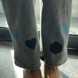 수선패치 원형 청바지 리폼