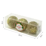 로열골드 글리터 장식볼 3p(8cm) (글리터눈결정)