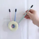 도넛 모양 흡착식 칫솔꽂이(4구) 4인 칫솔홀더
