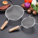 원목핸들 스텐 거름망 건지개 밀가루 채망