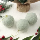퓨어그린 패브릭 장식볼 3p(8cm) (뽀글폼폼이)