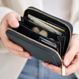 마르스 아코디언 지퍼 카드지갑 인조가죽 (네이비)