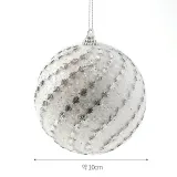 실버화이트 글리터 장식볼 2p(10cm) (블링회오리)