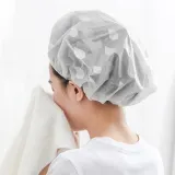 큐티 물방울 샤워캡(그레이) / 방수 헤어캡