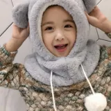 아동 유아 통통이 곰돌이 워머모자 어린이 후드모자