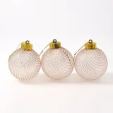 시스루 레이스 장식볼 3p(8cm) (샴페인골드네트)