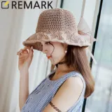 리마크몰) 9505 러블리 리본 모자/밀짚모자/왕골모자/썬캡