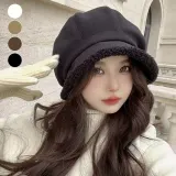 귀여운 양털 뉴스보이캡