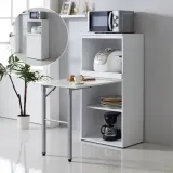 가구산책 화이트 접이식 식탁렌지대 수납장 DC628