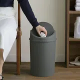 모노톤 인테리어 사무실 휴지통 원형 스윙 쓰레기통 3size