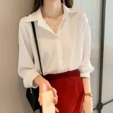블라우스 여성 셔츠 봄 기본 스타일 정장 오피스룩 상의