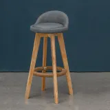 가죽 마이홈 원목바 의자 (73cm)