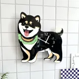 홈테리어 시바견 강아지 무소음 벽시계
