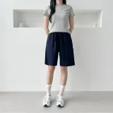 허리밴딩 인견 반바지 뒷포켓 와이드 9부 긴바지