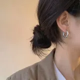 써지컬스틸 볼륨 라운드 링 귀걸이 데일리 후프 이어링