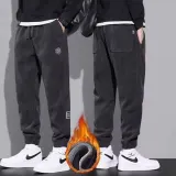 기모 조거팬츠 남성 겨울 바지 자수 로고 패치 포인트 팬츠