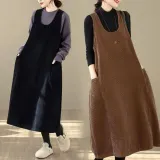 롱 원피스 골덴 뷔스티에 치마 레이어드 홈웨어