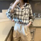 데일리 모노톤 여성 2컬러 클래식 체크 셔츠
