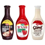 서강 초코시럽 530g+딸기시럽 530g+연유 500g