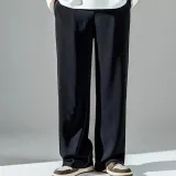 남자 부드러운 소재 트렌디 와이드 핏 가볍고 편안한 트레이닝 바지