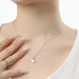 [비쥬홀릭] 실버925 백금도금 자개 엔젤하트 목걸이
