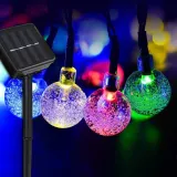 태양광 LED 50구 스노우볼 가랜드 전구(5m)야외조명등