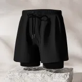 남자 반바지 레깅스 일체형 비치바지 LM-0367