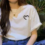 하트 체리 반팔 티셔츠 라운드넥 데일리 홈웨어 2종 세트