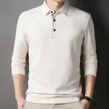 카라티 긴팔 와플 면 티셔츠 체크 남성 상의