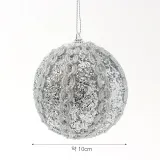로열실버 글리터 장식볼 2p(10cm) (반짝레이스)