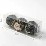 다크블루 글리터 장식볼 3p(8cm) (골드스타)