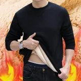 남자 겨울 융털 맨투맨 기모 안감 무지 상의