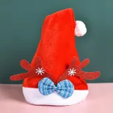 빨간 사슴뿔 리본 루돌프모자 크리스마스 산타모자