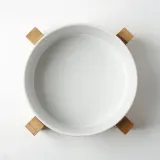 반려동물 우드받침 도자기식기(16cm) 반려견밥그릇