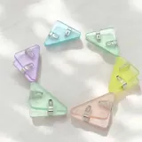 투명 삼각 서류클립 모서리집게 10P 색상랜덤