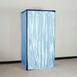블랙프레임 이동식 피팅룸 (100cm) 블루 커튼형