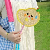 귀여운 표정 야생초 부채(망고) 핸드메이드 손부채