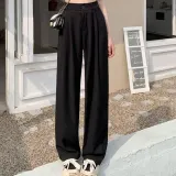 여성 가을 밴딩 슬랙스 일자핏 세미 팬츠